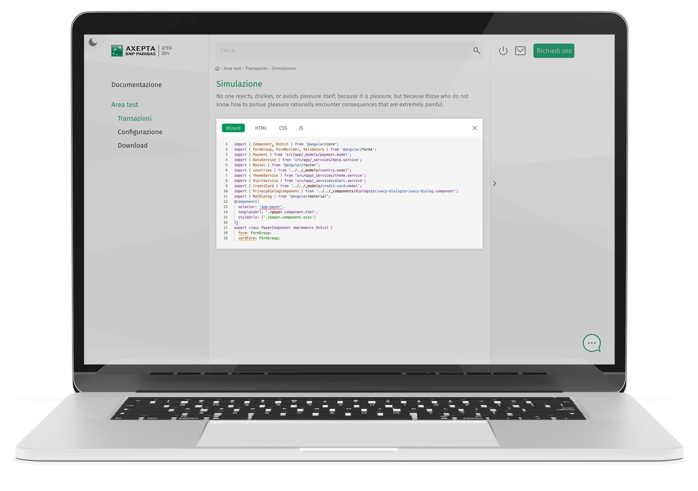 Axepta Developer Area - App