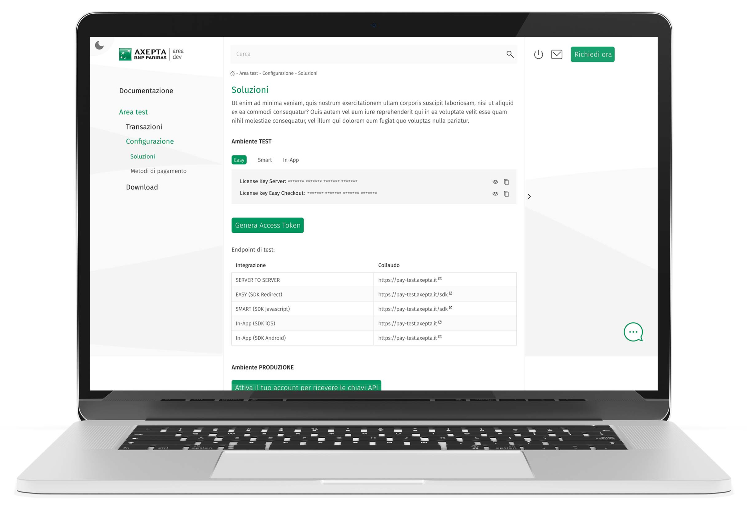 Axepta Developer Area - App